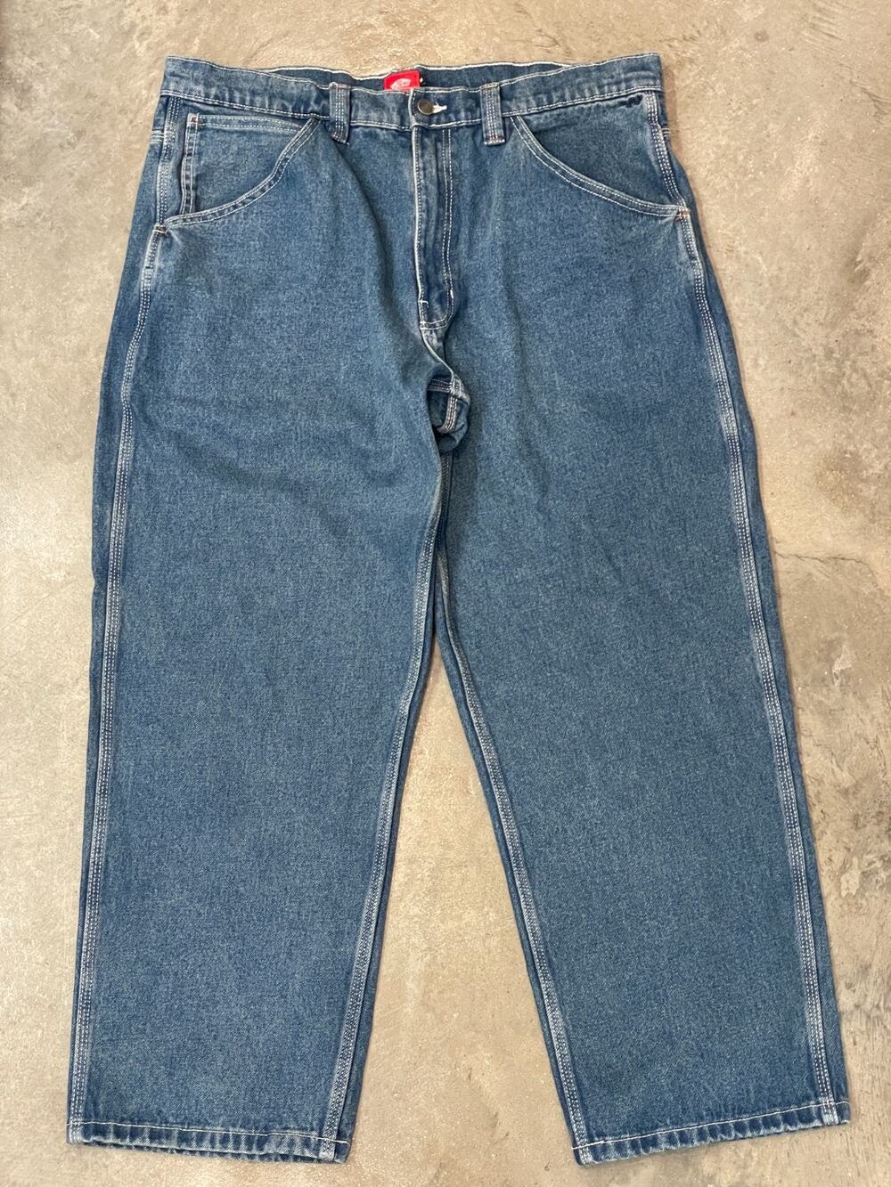 Vans Off The Wall Jeans Mens 38 Blue Loose Fit Skate Denim Vintage Wash EUC